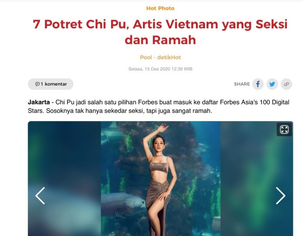 Trang tin Indonesia lý giải vì sao Chi Pu là ngôi sao có sức ảnh hưởng tại Châu Á ảnh 1