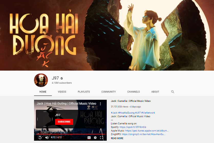 Kênh YouTube của Jack tăng hơn nửa triệu người đăng ký sau MV “Hoa Hải Đường“ ảnh 2