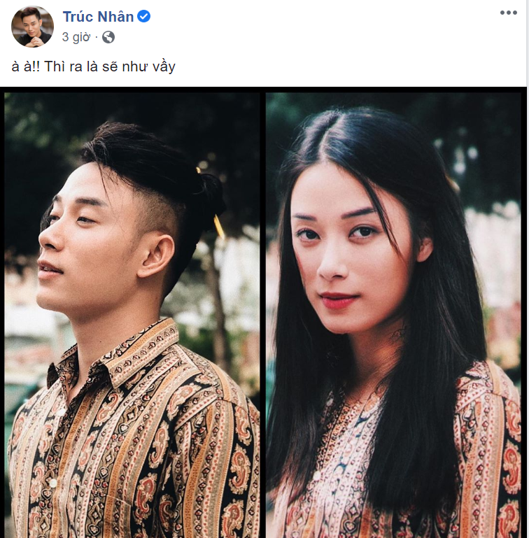 Hình ảnh nam ca sĩ đăng tải trên trang cá nhân. (Ảnh chụp màn hình) Sao Việt không ngớt lời khen ngợi ảnh “chuyển giới” xinh đẹp khó tin của Trúc Nhân ảnh 1
