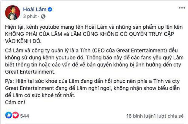 Bài đăng sau đó nữa của Hoài Lâm. (Ảnh: tổng hợp) Nhập viện sau loạt bài đăng “up rồi lại xóa”, Hoài Lâm khiến người hâm mộ lo lắng ảnh 3
