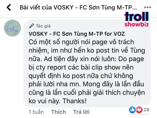 Các FC “khủng” của Sơn Tùng M-TP đột ngột tuyên bố ngưng hoạt động, điều gì đã xảy ra? ảnh 6