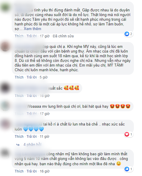 Dòng bình luận của khán giả khi xem sản phẩm mới của Mỹ Tâm. MV “Đúng Cũng Thành Sai” của Mỹ Tâm vượt mốc 2 triệu lượt xem sau 24 giờ ra mắt ảnh 4