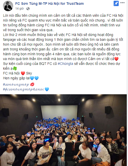 Các FC “khủng” của Sơn Tùng M-TP đột ngột tuyên bố ngưng hoạt động, điều gì đã xảy ra? ảnh 2