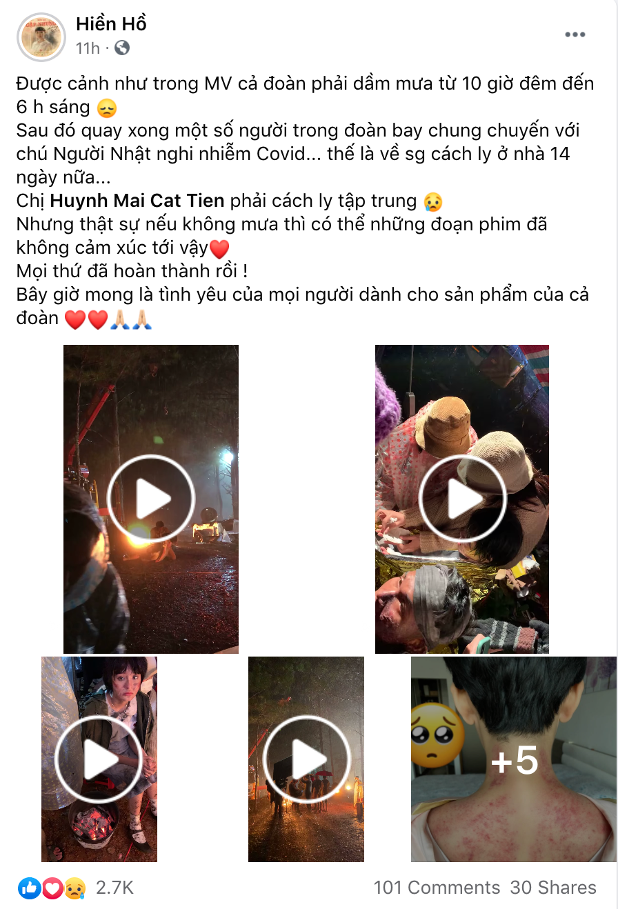 Bài đăng của Hiền Hồ khiến nhiều fan xót xa cho nữ nghệ sĩ và ê-kíp thực hiện. “Gặp Nhưng Không Ở Lại” đạt Top 1 Trending YouTube nhưng fan lại xót xa cho Hiền Hồ ảnh 3