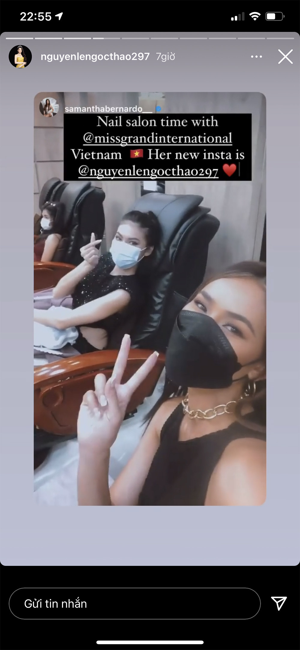 Vừa hết cách ly, Ngọc Thảo 'lên đồ' cực sang chảnh đi làm nail cùng Hoa hậu Philippines ảnh 3