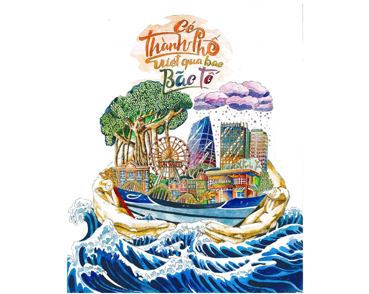 Chàng trai Đà Nẵng vẽ “Có thành phố vượt qua bão tố” ảnh 1