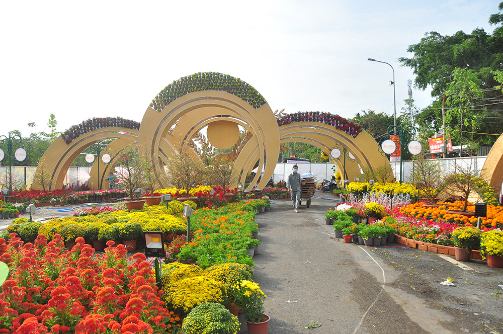 'Trâu lái phi thuyền' và nhiều mô hình đẹp mắt tại đường hoa Xuân Cần Thơ ảnh 16