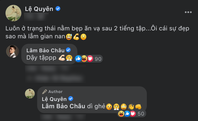Bị bắt tập gym đến mức nằm bẹp trên sàn, Lệ Quyên gọi Lâm Bảo Châu là... “dì ghẻ”! ảnh 2