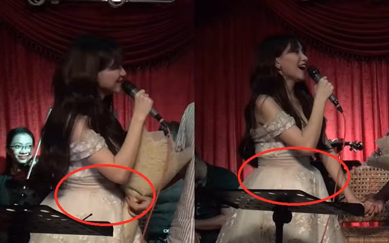 Khoảnh khắc hiếm hoi lộ bụng bầu của Hòa Minzy, “chính chủ” nhắc fan mới phát hiện ra ảnh 1
