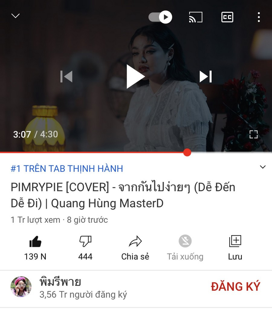 “Dễ Đến Dễ Đi” được nghệ sĩ hot Thái Lan làm MV cover, đạt Top 1 trending YouTube Thái ảnh 1
