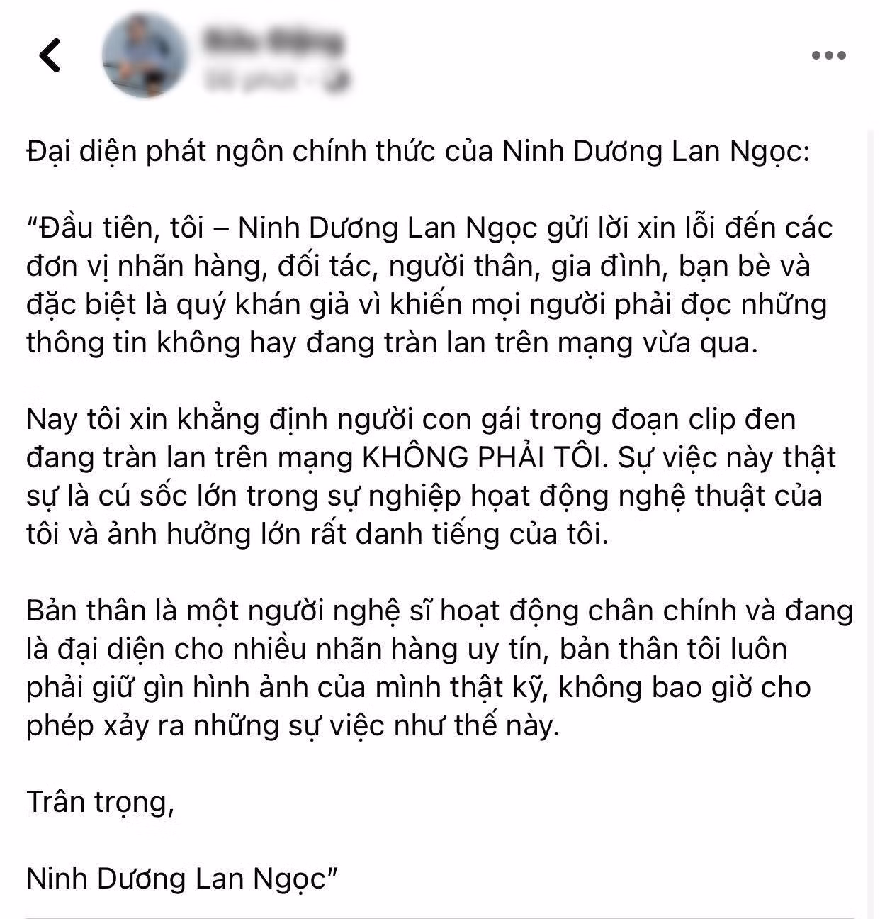Ninh Dương Lan Ngọc bức xúc, phủ nhận là nữ chính trong đoạn clip nóng đang gây xôn xao ảnh 2