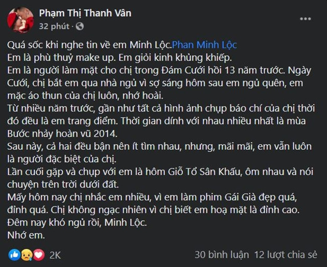 Lý Nhã Kỳ, Hoa hậu Thu Thảo đau xót khi nhớ lại kỷ niệm với “phù thủy trang điểm” Minh Lộc ảnh 3