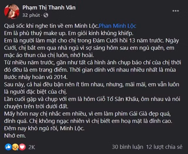 Lý Nhã Kỳ, Hoa hậu Thu Thảo đau xót khi nhớ lại kỷ niệm với “phù thủy trang điểm” Minh Lộc ảnh 3