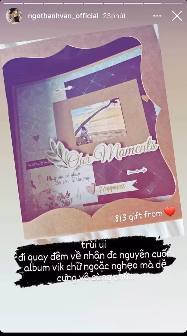 Ngô Thanh Vân khoe quà Huy Trần tự tay làm tặng ngày 8/3, lộ khoảnh khắc ngọt ngào ảnh 1
