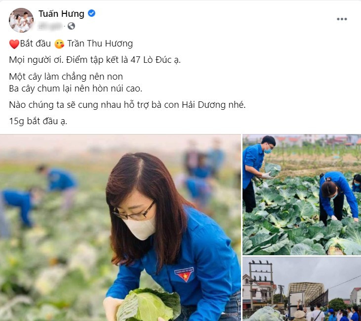 Tuấn Hưng là sao Việt tiếp theo tham gia "giải cứu" nông sản cho người dân Hải Dương. Tuấn Hưng kêu gọi bạn bè cùng chung tay “giải cứu” nông sản cho bà con Hải Dương ảnh 1