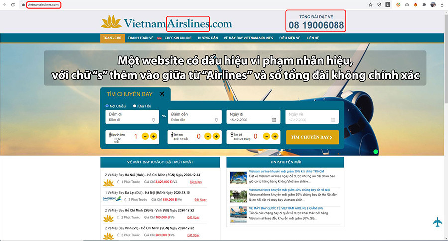 Cuối năm cẩn thận website bán vé máy bay giả mạo ảnh 1