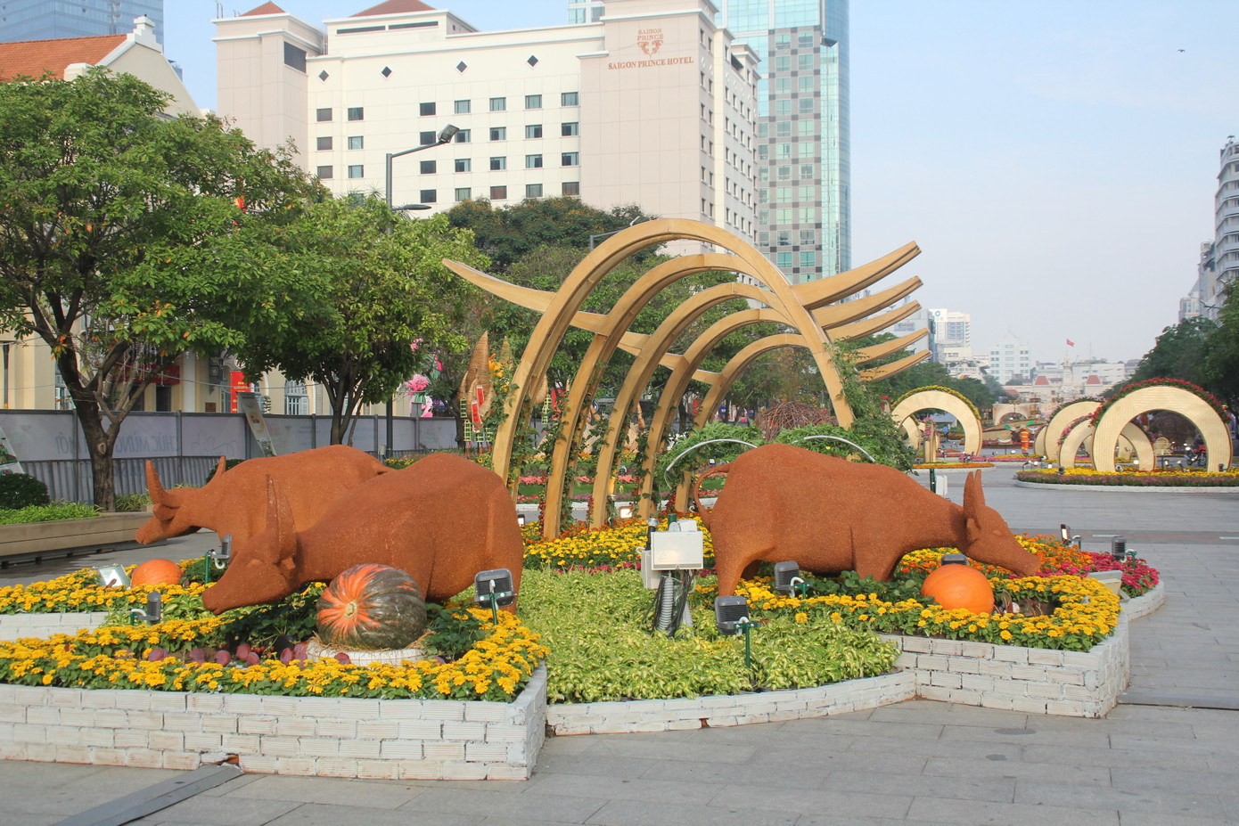 Đường hoa Nguyễn Huệ mở cửa đón khách từ sáng 10/2, yêu cầu không bỏ khẩu trang chụp hình, selfie ảnh 2