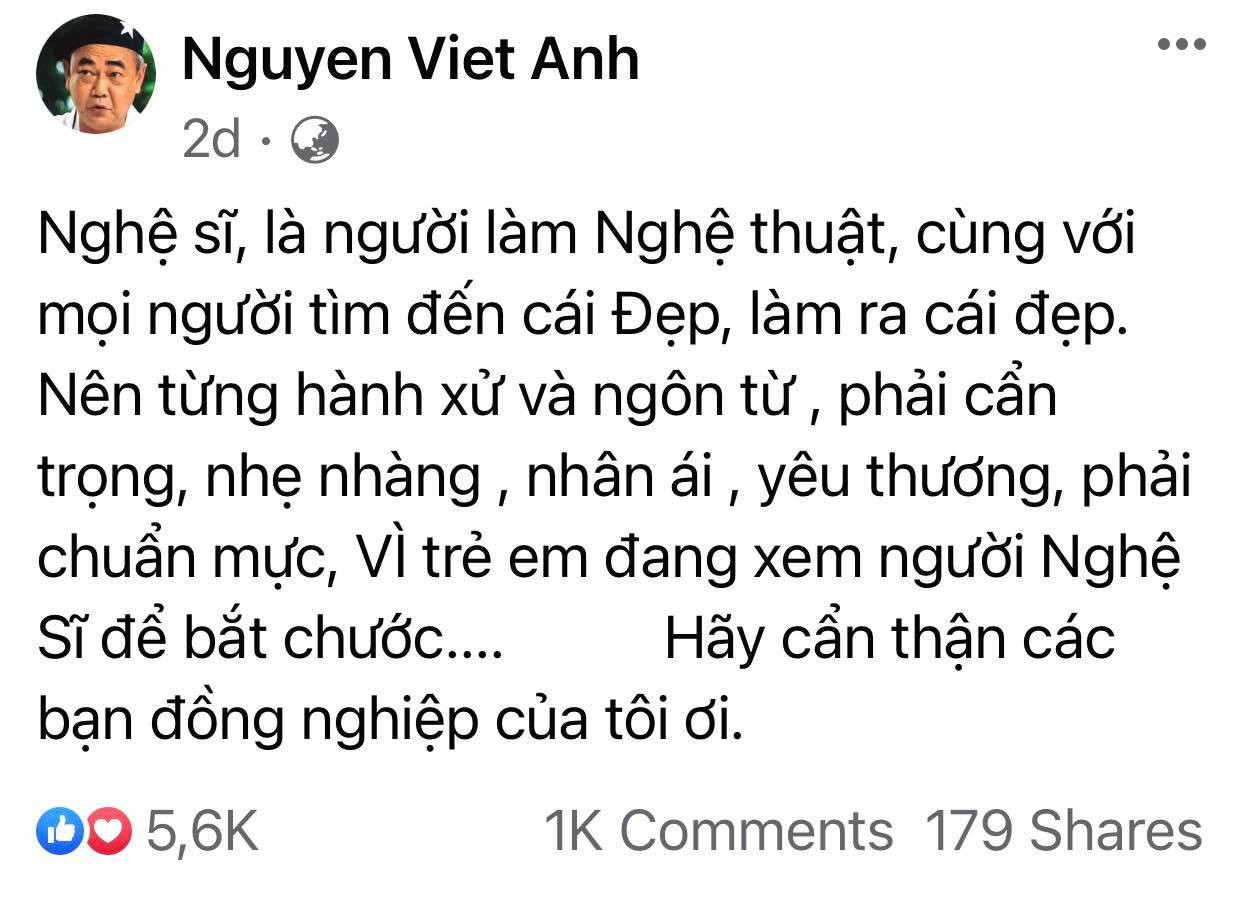 Diễn viên Cát Phượng gây tranh cãi khi phản pháo gay gắt lời nhắc nhở của NSND Việt Anh ảnh 1