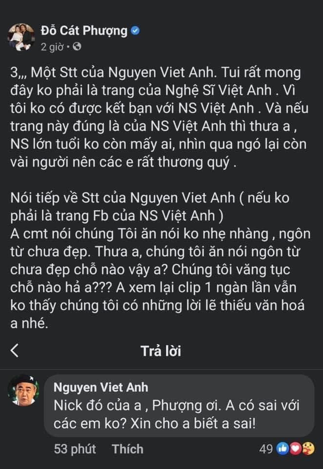 Diễn viên Cát Phượng gây tranh cãi khi phản pháo gay gắt lời nhắc nhở của NSND Việt Anh ảnh 4