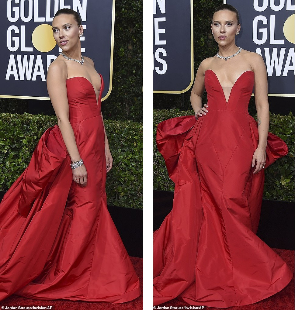 Quả cầu vàng 2020: Scarlett Johansson ‘thả rông’, bạn gái Iron Man mặc như không ảnh 1