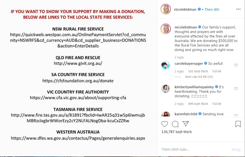 Leonardo Dicaprio và sao quốc tế kêu gọi ủng hộ Úc vì thảm hoạ cháy rừng ảnh 2