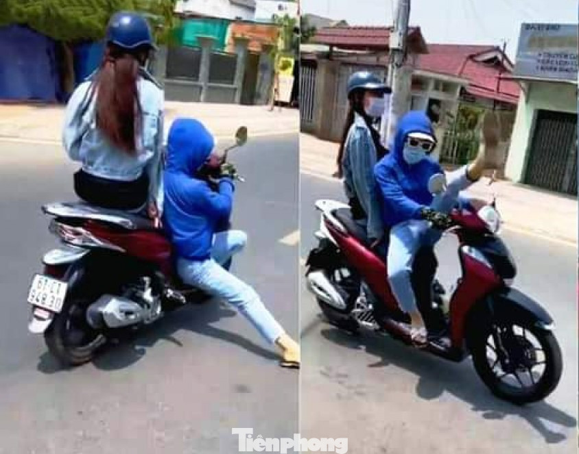 ‘Cô gái’ đi xe máy diễn xiếc trên đường bị công an triệu tập ảnh 1