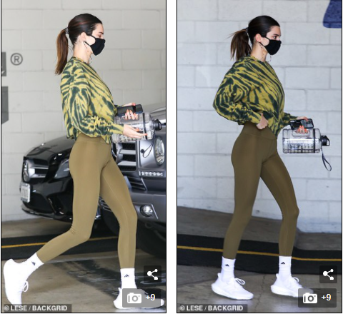 'Siêu mẫu đắt giá nhất thế giới' mặc legging dáng đẹp như tạc tượng trên phố ảnh 1