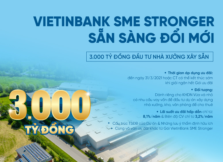 VIETINBANK SME STRONGER - Sẵn sàng đổi mới: Gói 3.000 tỷ đầu tư nhà xưởng xây sẵn ảnh 1
