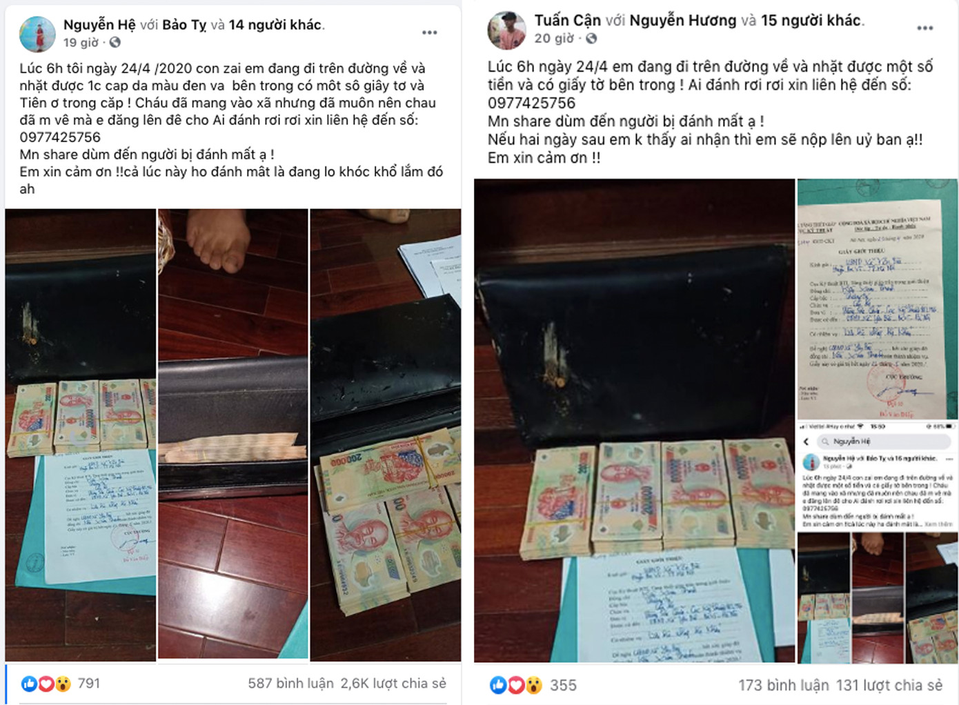 Nam sinh trả lại cặp đựng tiền và giấy tờ cho thượng tá quân đội ảnh 1