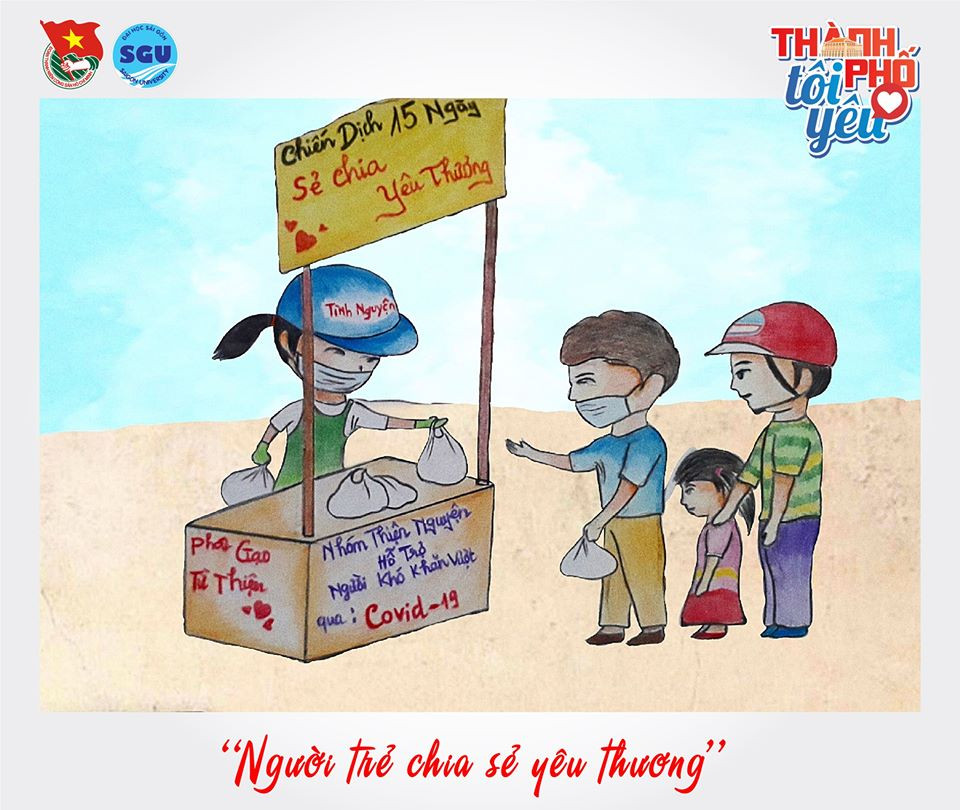 Đốn tim với loạt tranh ký họa “Thành phố tôi yêu” của sinh viên ĐH Sài Gòn ảnh 23