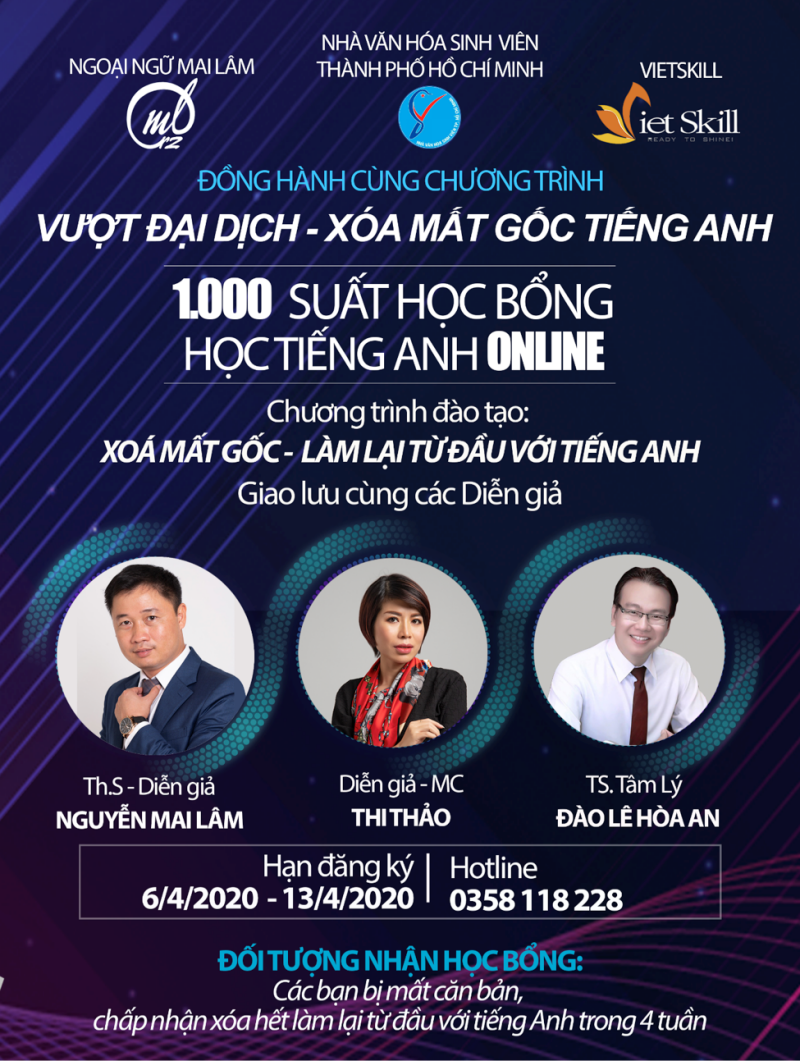Tặng 1.000 suất học bổng toàn phần học tiếng Anh online ảnh 1