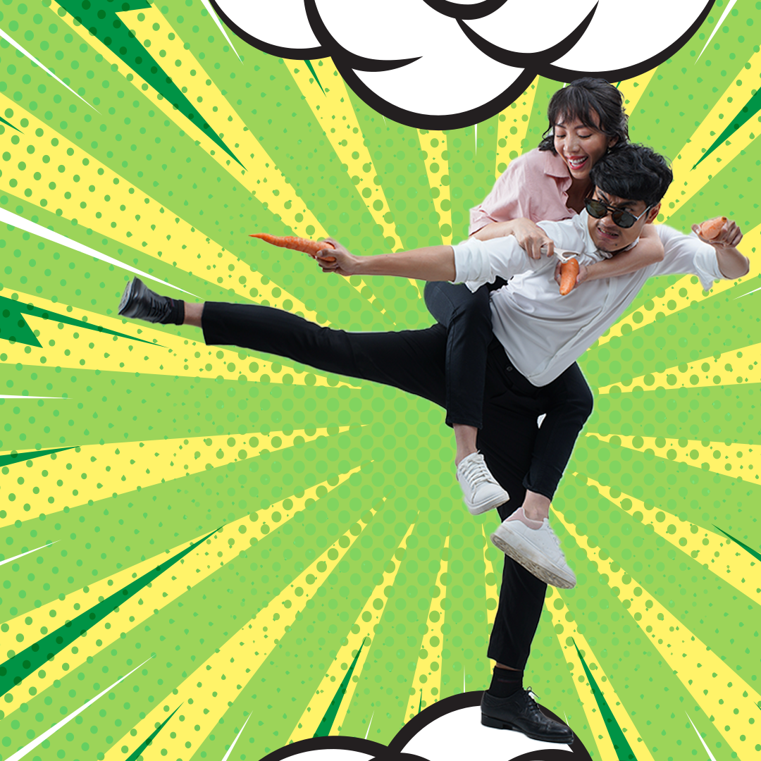 Thu Trang hóa “bà cô ế” bế Kiều Minh Tuấn chạy trốn đầu năm ảnh 10