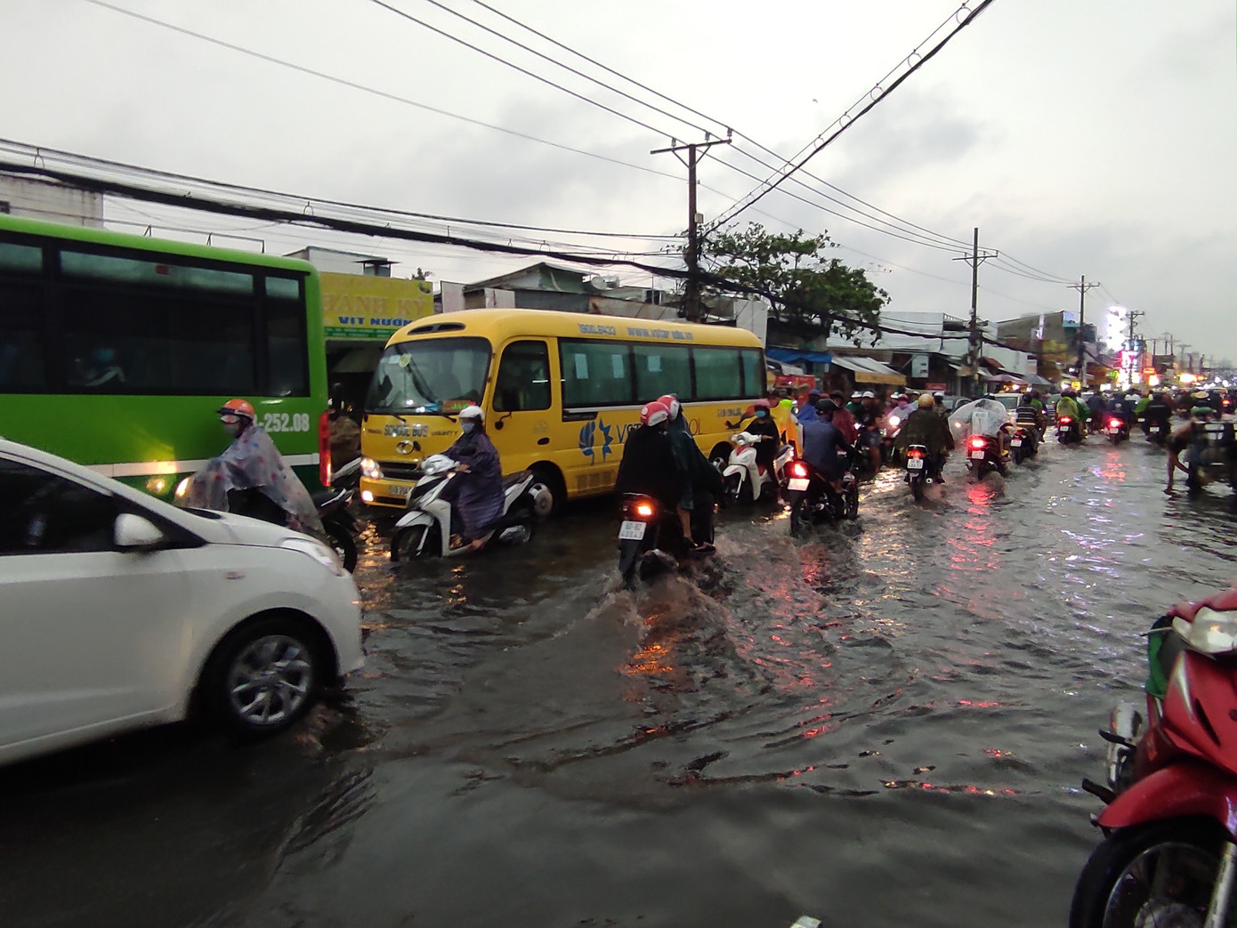 Đường phố cửa ngõ phía Tây TPHCM lại biến thành... 'sông' ảnh 1