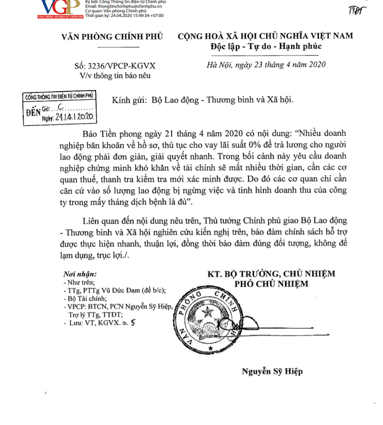 Thủ tướng chỉ đạo Bộ Lao động xem xét kiến nghị về gói vay trả lương lãi suất 0% ảnh 1