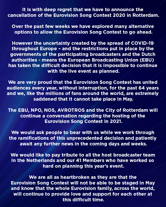 Billboard Music Awards và cuộc thi âm nhạc Eurovision 2020 hoãn vô thời hạn ảnh 1