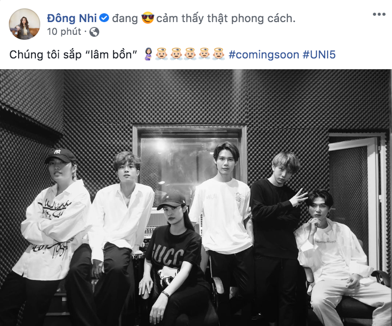 Uni5 tạo dáng cực ngầu bên Đông Nhi, gây tò mò với thông điệp “sắp lâm bồn” ảnh 3