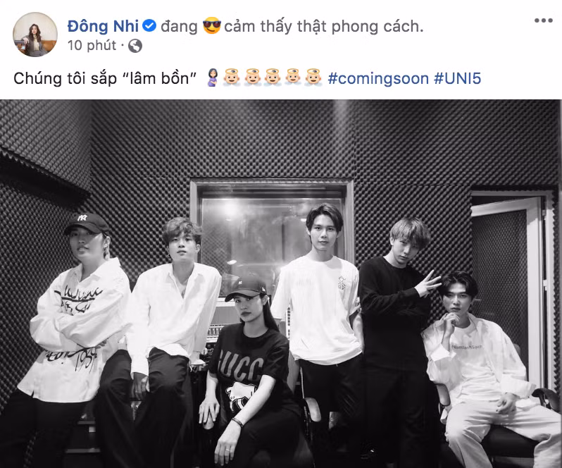Uni5 tạo dáng cực ngầu bên Đông Nhi, gây tò mò với thông điệp “sắp lâm bồn” ảnh 3