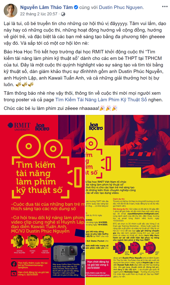 Ở nhà phòng dịch, teen sôi nổi tranh tài với Tìm kiếm tài năng làm phim kỹ thuật số ảnh 1