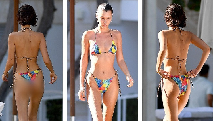 Bella Hadid diện bikini rực rỡ tắm nắng ở Miami ảnh 2
