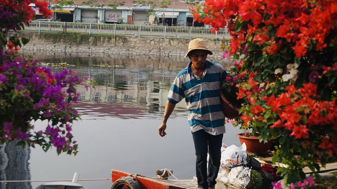 Sôi động cảnh hoa Tết miền Tây theo ghe lên thành phố ảnh 7