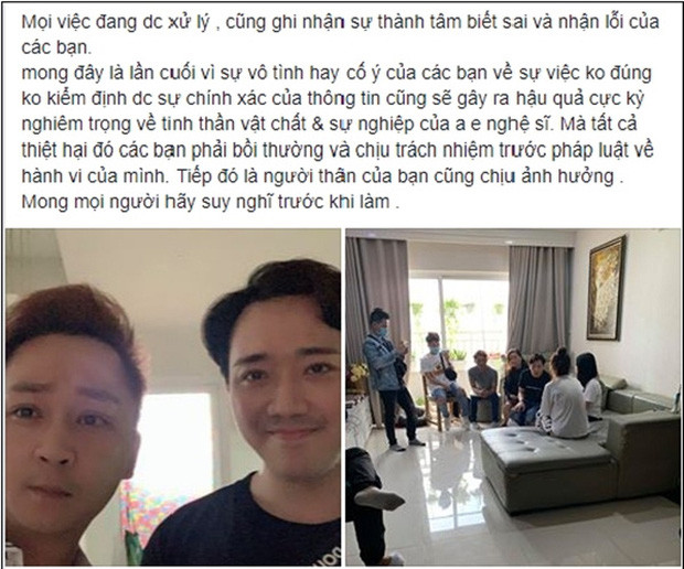 Trấn Thành cùng luật sư đến tận nhà kẻ bôi nhọ làm việc ảnh 2