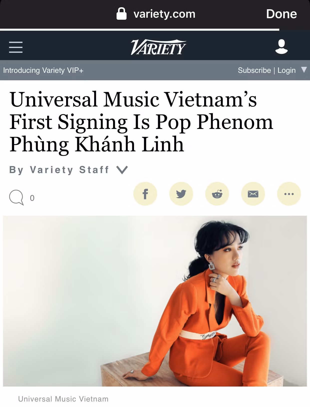 Phùng Khánh Linh xuất hiện trên tờ Variety, được gọi là “Hiện tượng nhạc Pop Việt Nam“ ảnh 1