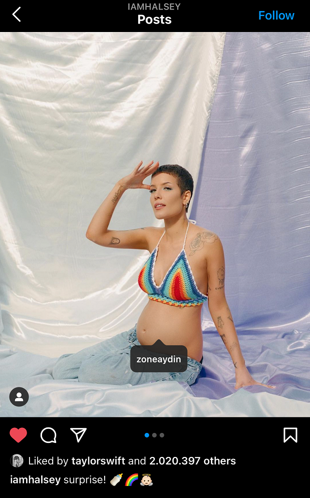 Taylor Swift cũng đã nhấn like cho cô nàng NÓNG: Halsey báo tin vui, chuẩn bị đón “thiên thần nhỏ” đầu lòng. Ai là cha em bé? ảnh 1