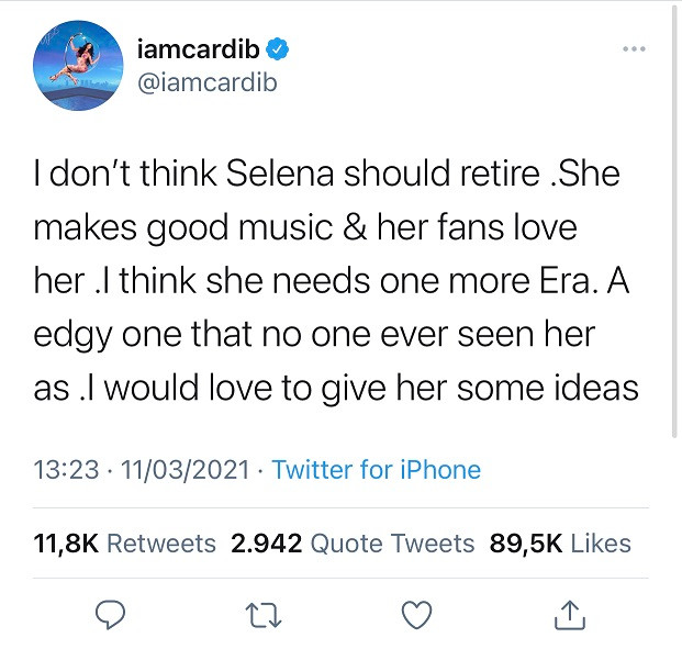 Cardi B hứa sẽ giúp Selena Gomez lên ý tưởng cho album cuối trước khi giải nghệ ảnh 1