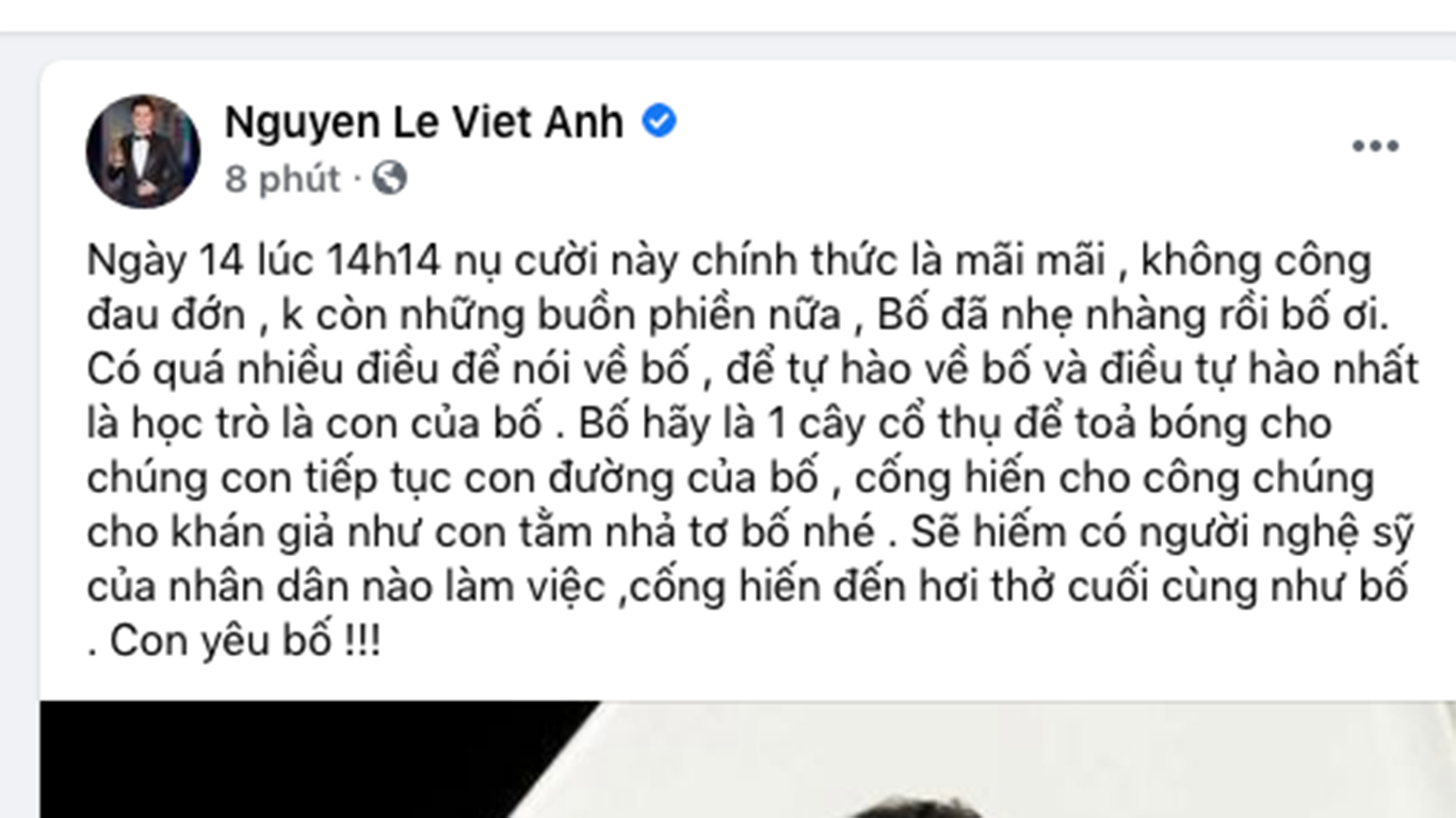 Việt Anh đau đớn khi nghe tin “bố” Hoàng Dũng mất ảnh 1