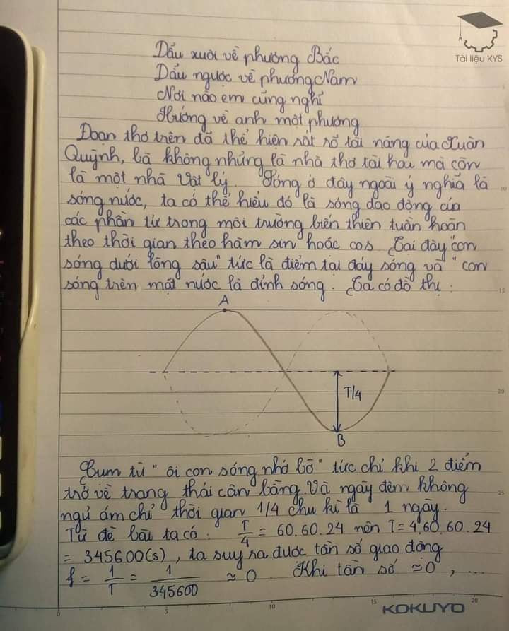 Khi dân chuyên Lý làm Văn: Sóng của Xuân Quỳnh bỗng thành... bài tập dao động sóng cơ ảnh 1