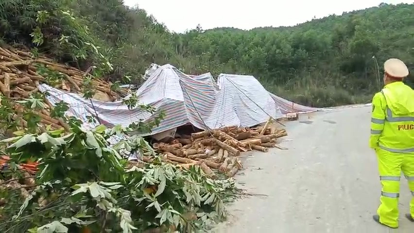 Hiện trường vụ tai nạn Vụ lật xe chở gỗ ở Thanh Hóa: Cả 7 người chết đều trong cabin? ảnh 2