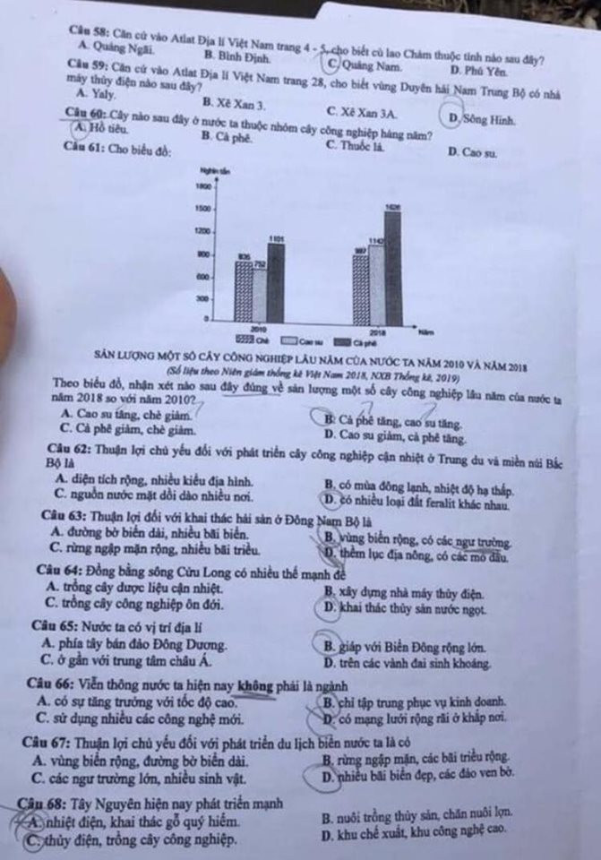 Gợi ý đáp án bài thi tổ hợp Khoa học Xã hội của kỳ thi tốt nghiệp THPT Quốc gia 2020 ảnh 14