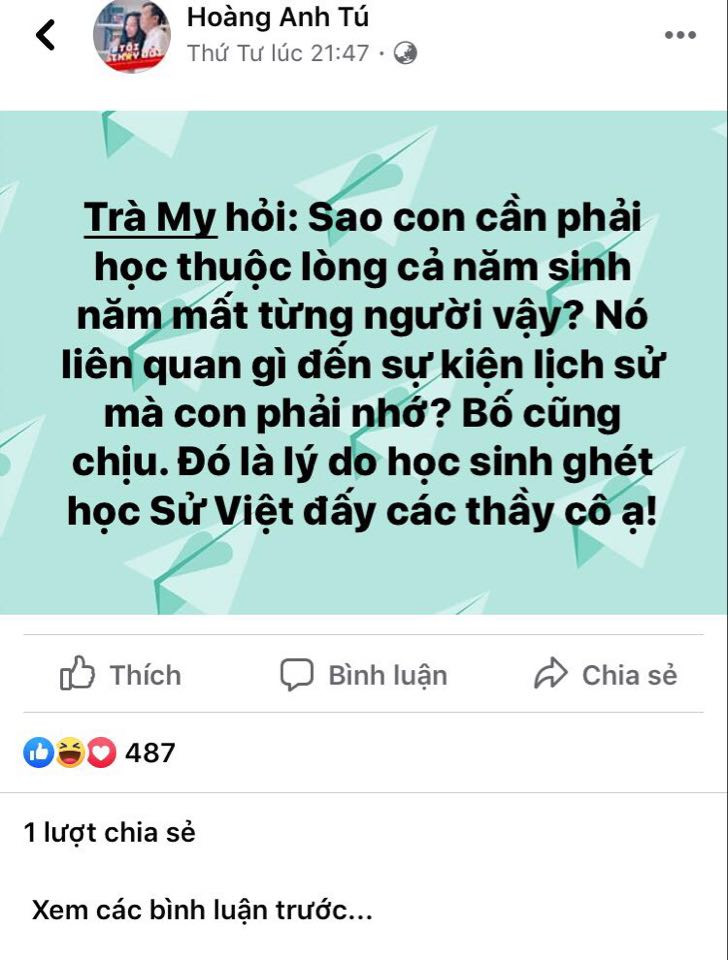 Tranh cãi về việc học Lịch sử: Học sinh cần phải thuộc cả năm sinh, năm mất của nhân vật? ảnh 1