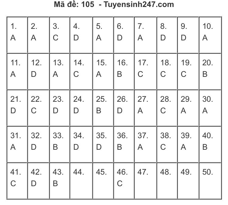 Gợi ý đáp án môn Toán thi Tốt nghiệp THPT 2020: Cùng chấm xem mình được mấy điểm! ảnh 8